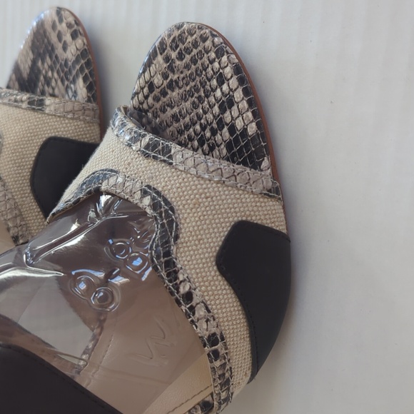 Calvin Klein Zahara Snakeskin Print Pattern Strappy High Heels 9M Tan Brown - Picture 13 of 16